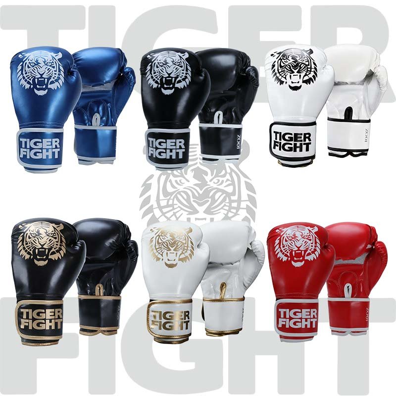 TIGER FIGHT Boxing Gloves, Pro Training Sparring, PU Leather, Muay Thai MMA Kickboxing, Men Women Adult, Heavy Punching Bag Focus Mitts Pads Workout, Ventilated Palm, one-piece foam molded inner lining, 6 8 10 12Oz - Image 6