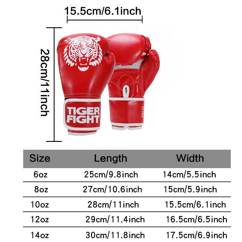 TIGER FIGHT Boxing Gloves, Pro Training Sparring, PU Leather, Muay Thai MMA Kickboxing, Men Women Adult, Heavy Punching Bag Focus Mitts Pads Workout, Ventilated Palm, one-piece foam molded inner lining, 6 8 10 12Oz - Image 5